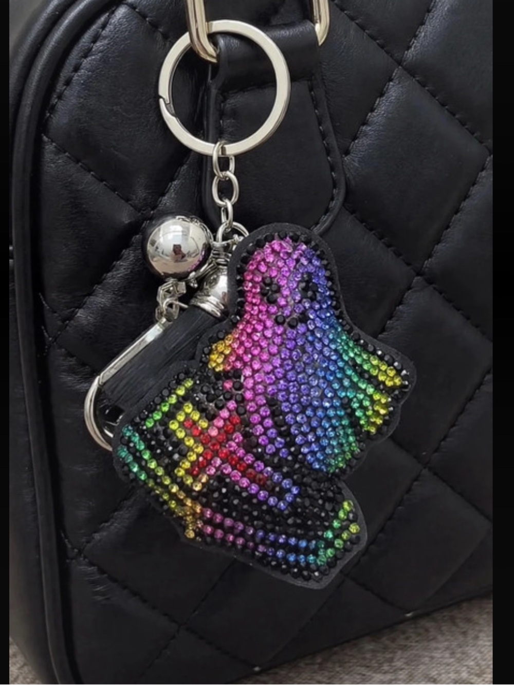 Rainbow Ghost Keychain Charm